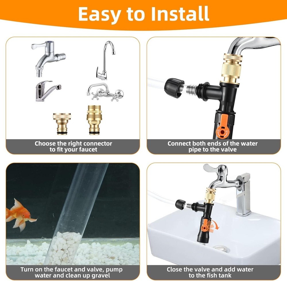 Upgraded Aquarium Water Changer - Improved Cleaning System