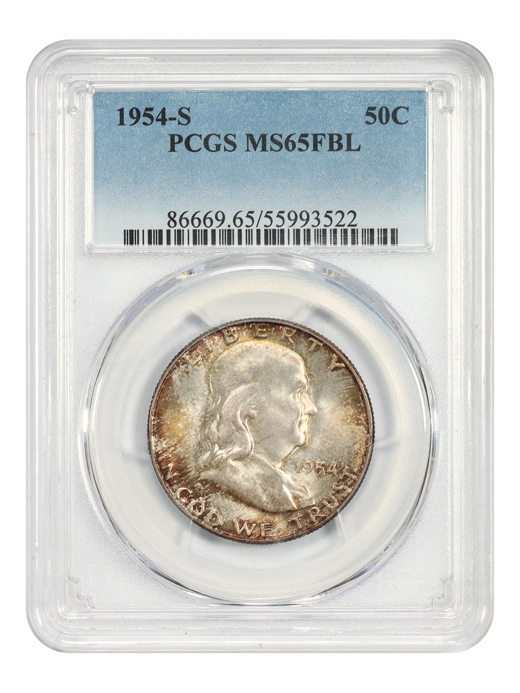 1954-S 50C PCGS MS65FBL - Franklin Half Dollar