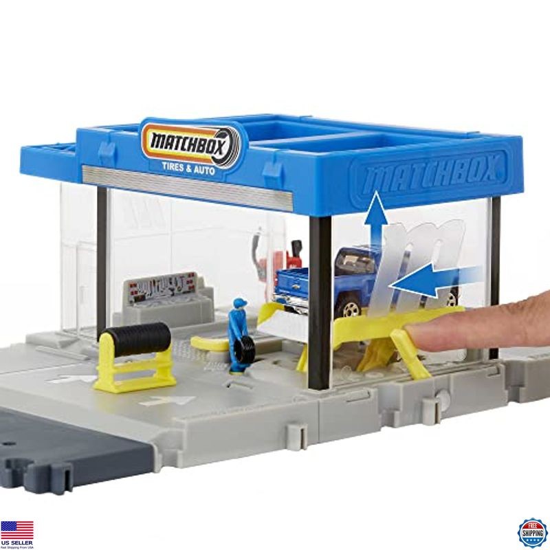 Matchbox Action Drivers Auto Shop Playset with Chevy Silverado & Interactive