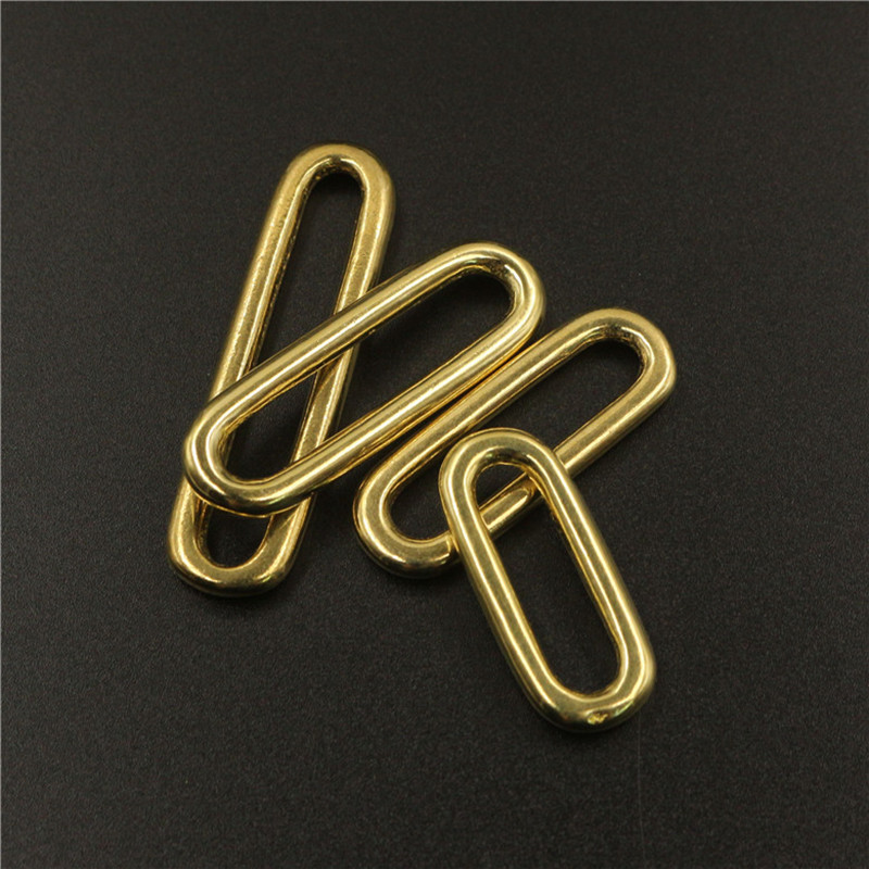 Molded Cast Solid Brass Closed Oval Loop Ring For Bag Belt Webbing Leather Craft