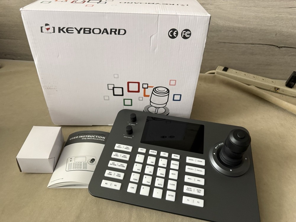 PTZ Camera Controller POE Network 4D Joystick Decoding Keyboard - 5” LCD Display