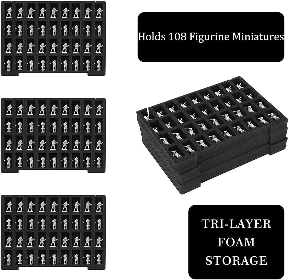 Miniature Storage 108-Slot Figure Carrying Case for Warhammer