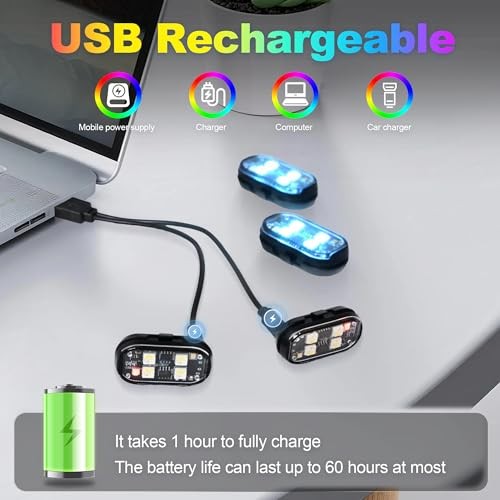4-LED Cordless LED Strobe Lights with Remote Control High Brightness 4PCS