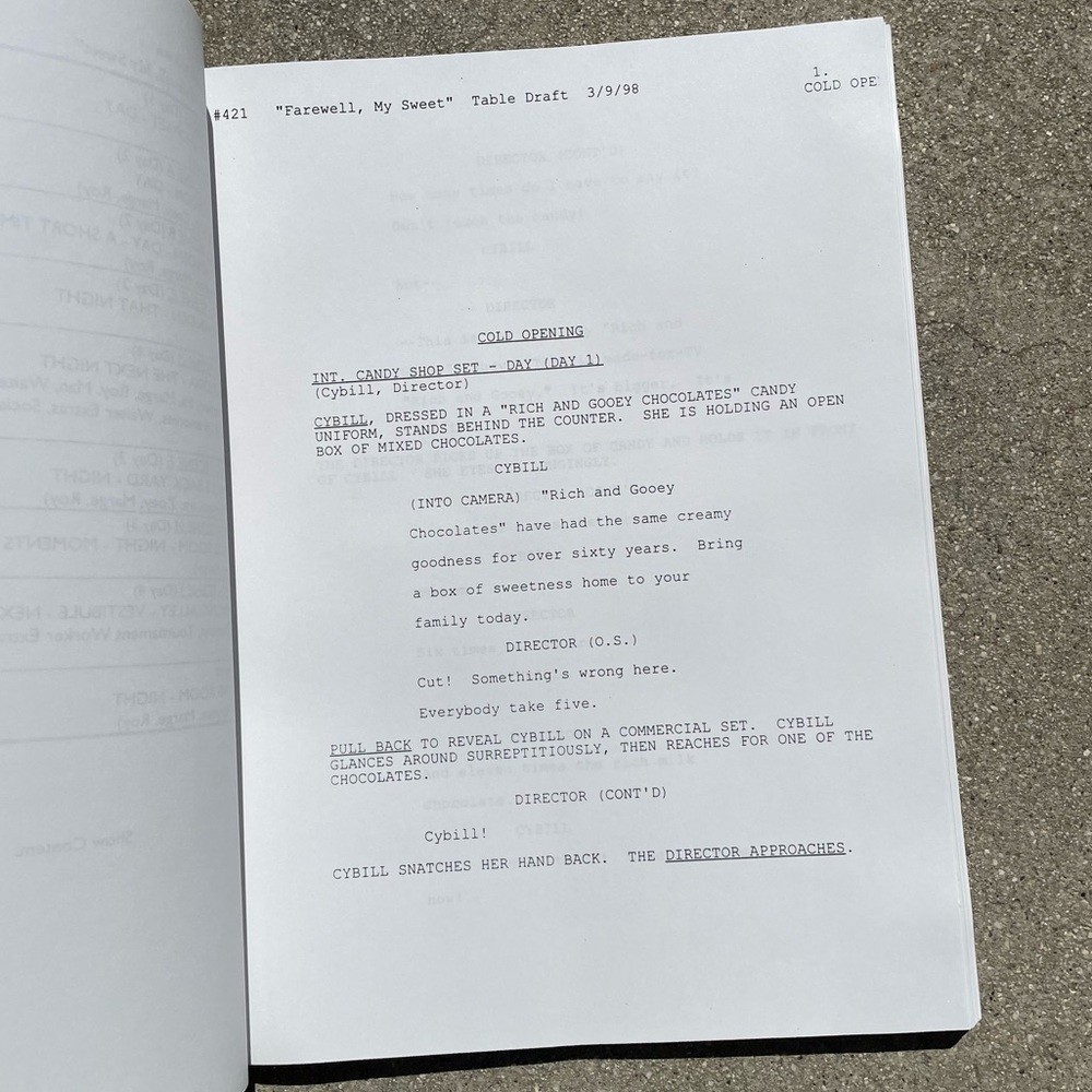 CYBILL 1998 TV Series Production Used Table Draft Script + Final Draft Revisions
