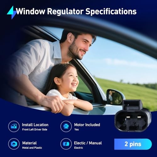 Rear Left Power Window Regulator with Motor for 2006-2013 Chevy Impala, 2014