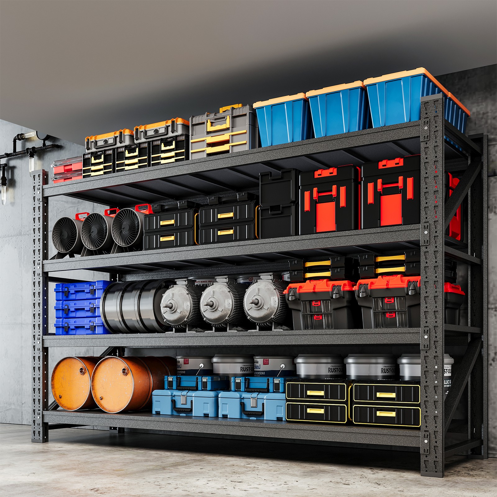 9000LB Heavy Duty Steel Shelves 77"W Garage/Warehouse Metal Storage Rack