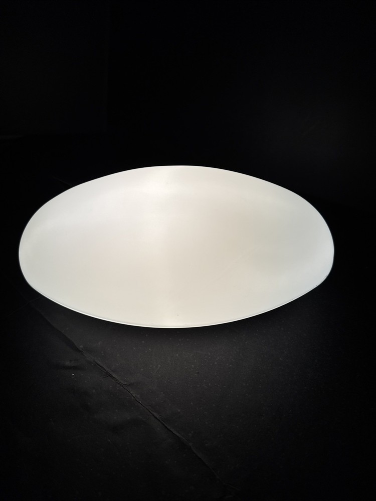 MCM SATIN WHITE ONE BULB FLUSH MOUNT PREOWNED WALL-CEILING FIXTURE
