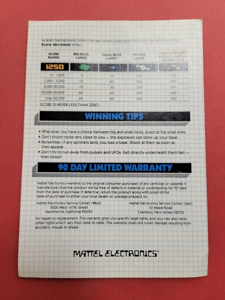 Atari Manual Astroblast