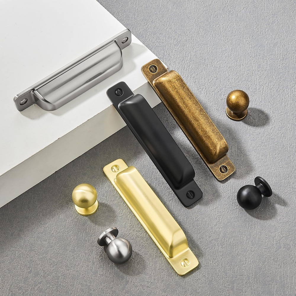 10 Pack 1 Inch 25mm Diameter Round Brushed Nickel Cabinet Solid knobs，Cabinet...