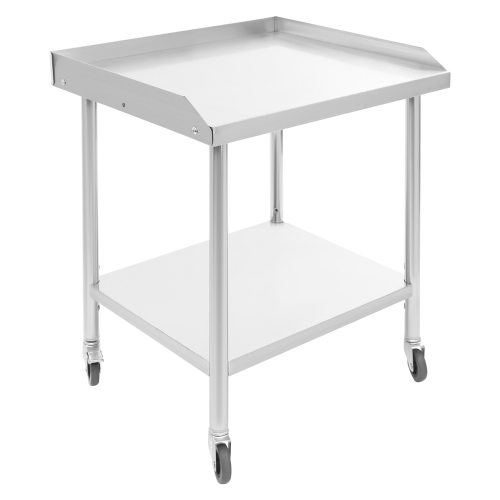 2-tier Work Table, Stainless Steel Work Table, Commercial Prep Table with Wheels