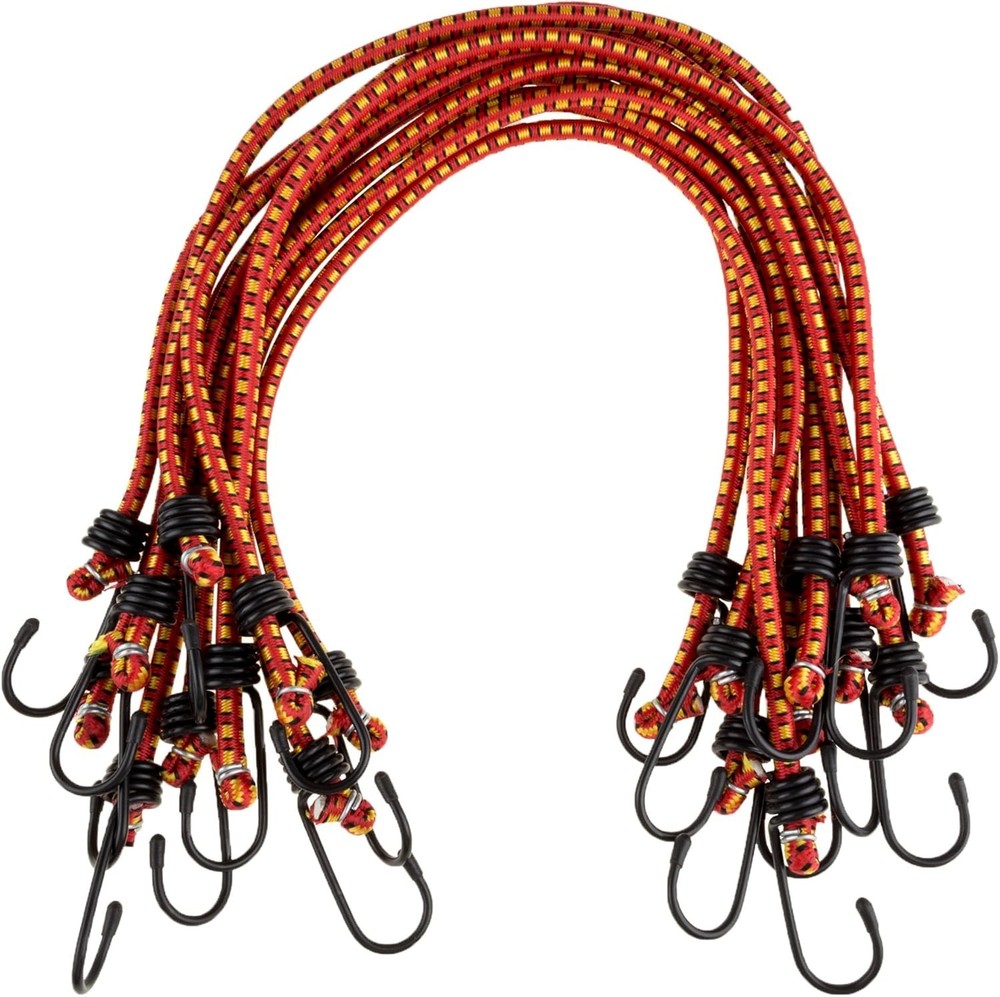 10-Pack 24-Inch High Visibility Bungee Cords - Durable & Adjustable Straps