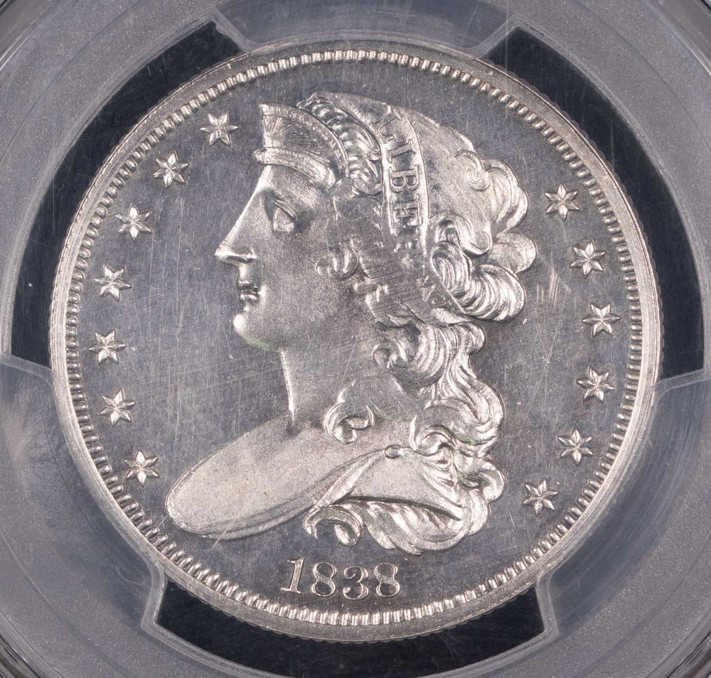 1838 P Pattern PCGS PR-63 J-73 Restrike Half Dollar Proof