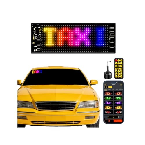 LED Sign for Car-7''x3'' Flexible USB 5V Digital Sign, Programmable LED