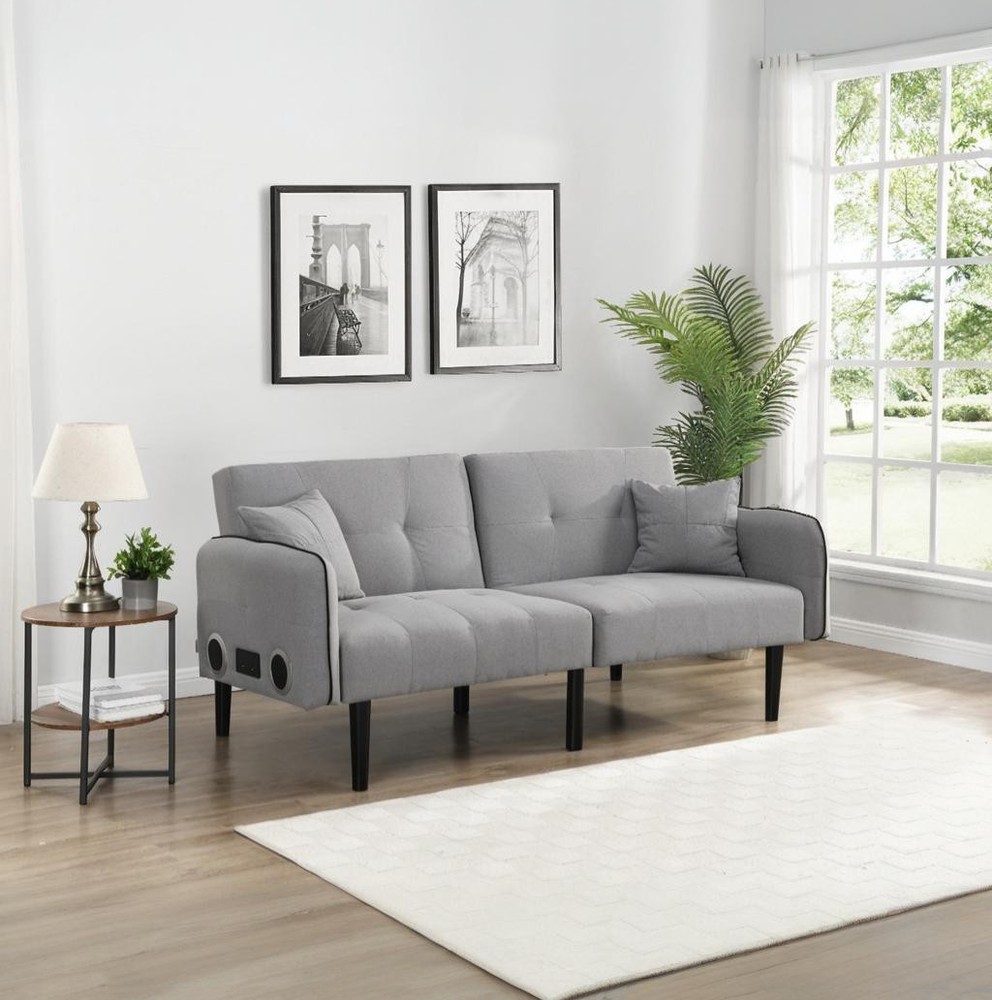 Folding Ottoman Sofa Bed with stereo (Gray)|Gray