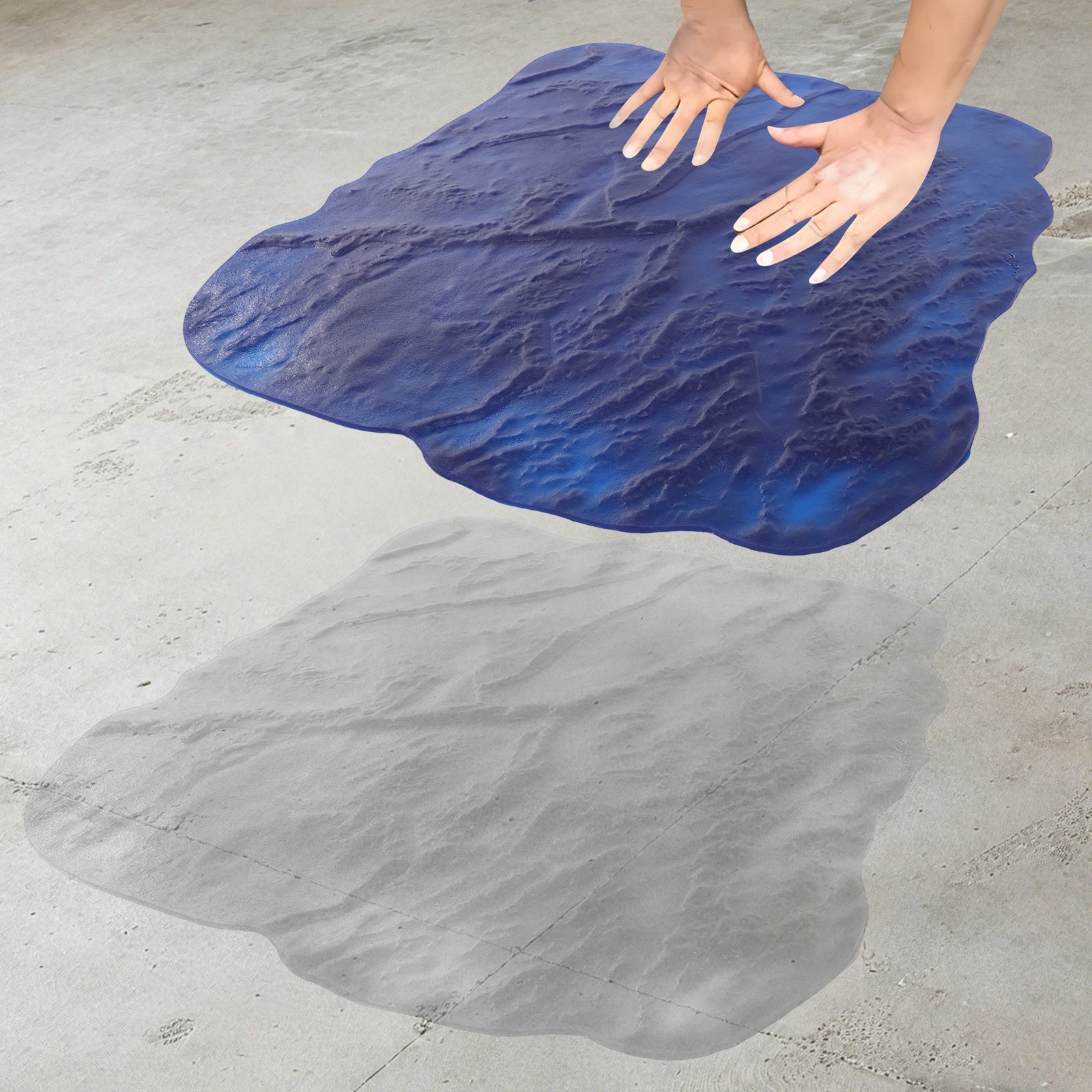 36" X 36" Slate Stone Texture Decorative Concrete Cement Stamps Mats Blue