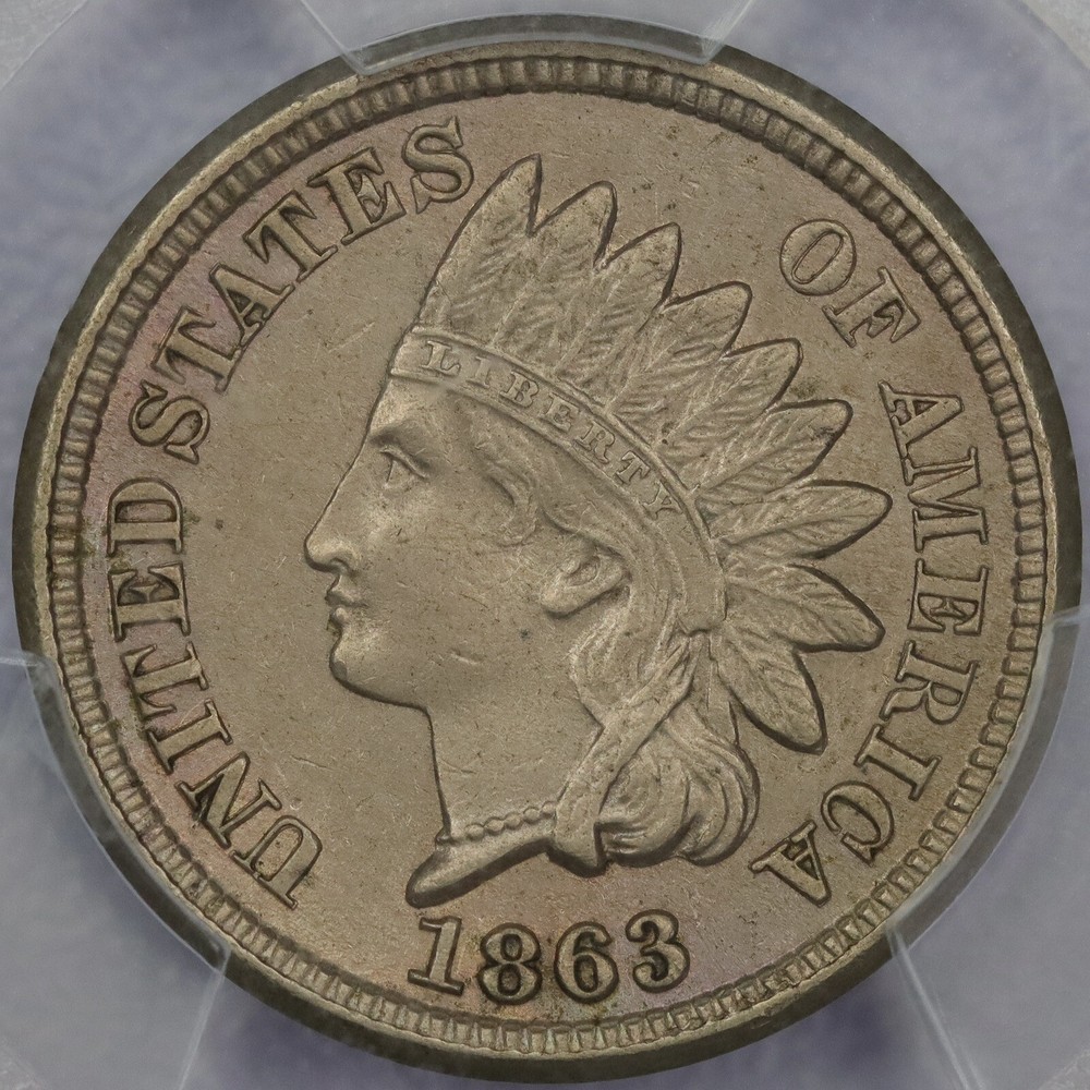 1863 1c Indian Head Cent - PCGS AU 53