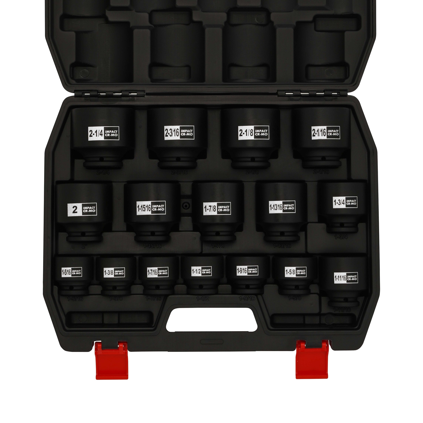 16PCS 1/2" Drive Shallow Spindle Axle Nut Impact Socket Set 6-Point Large CR-MO