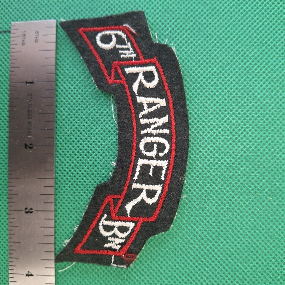 US Army Authentic WW2 Era 6th Ranger Battalion "Rada Scroll" on felt Patch