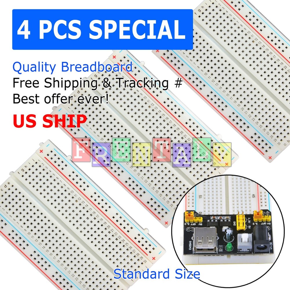 4X Mini 400 Points Prototype PCB Solderless Breadboard Protoboard