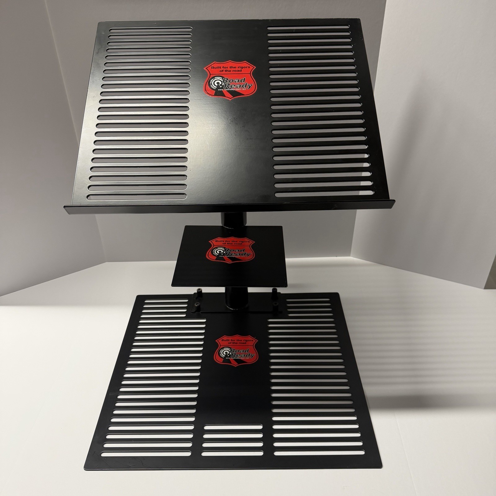 Road Ready DJ Laptop Stand Adjustable Heavy Duty Mixer Utility Stand Portable