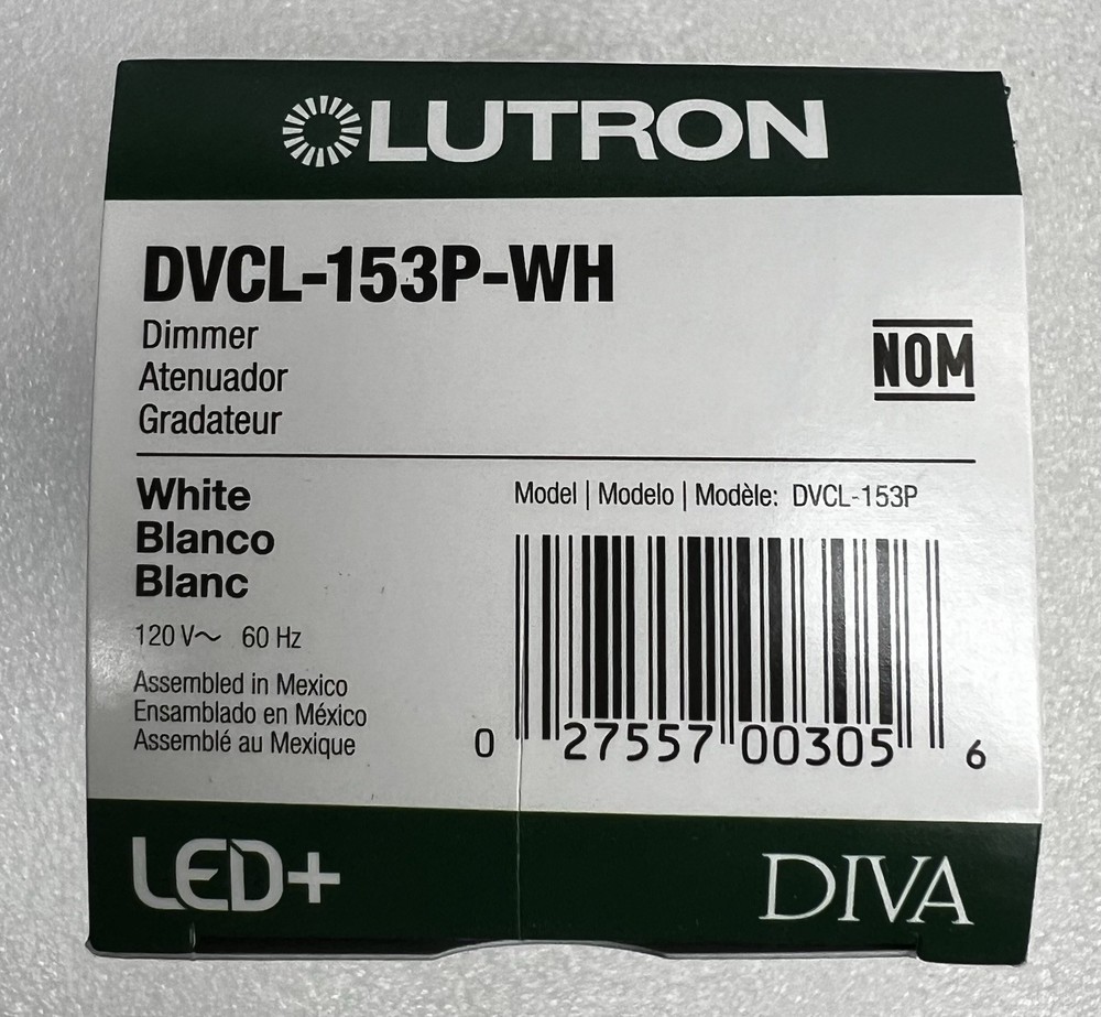 Lutron DVCL-153P-WH Dimmer Wall Light Switch - White
