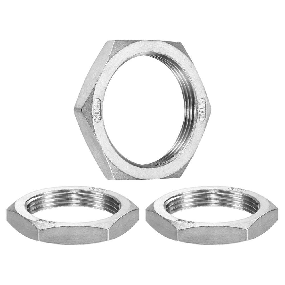 3-Pack Cast Pipe Fitting Hex Locknut, G1-1/2 Female Thread Hex Locking Nut
