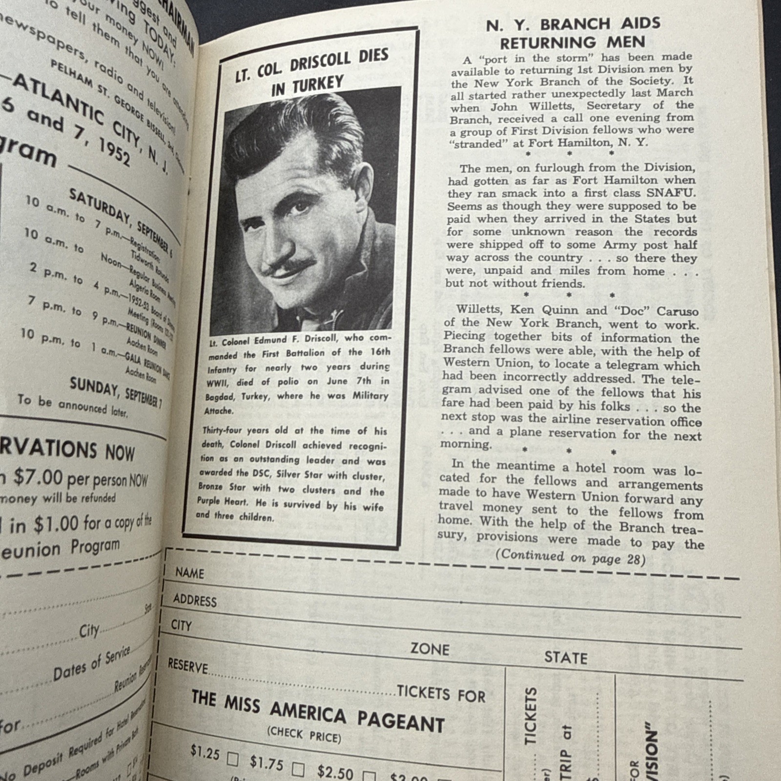 Vintage 1st Infatnry Division Bridgehead Sentinel July 1952 booklet Big Red One