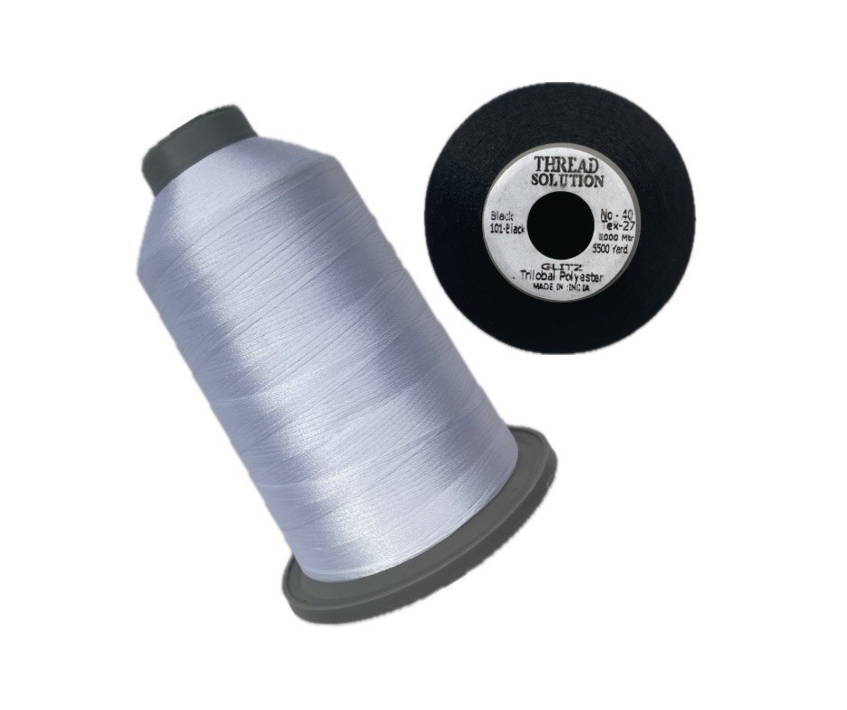 THREAD SOLUTION GLITZ Trilobal Polyester Embroidery Thread 40 Wt 5500 Yd 2 Pack