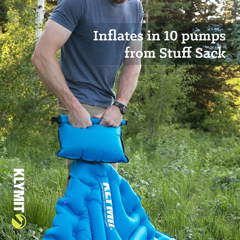 Klymit 2 Person Double V Packable Sleeping Pad - Blue (06DVBL02E)
