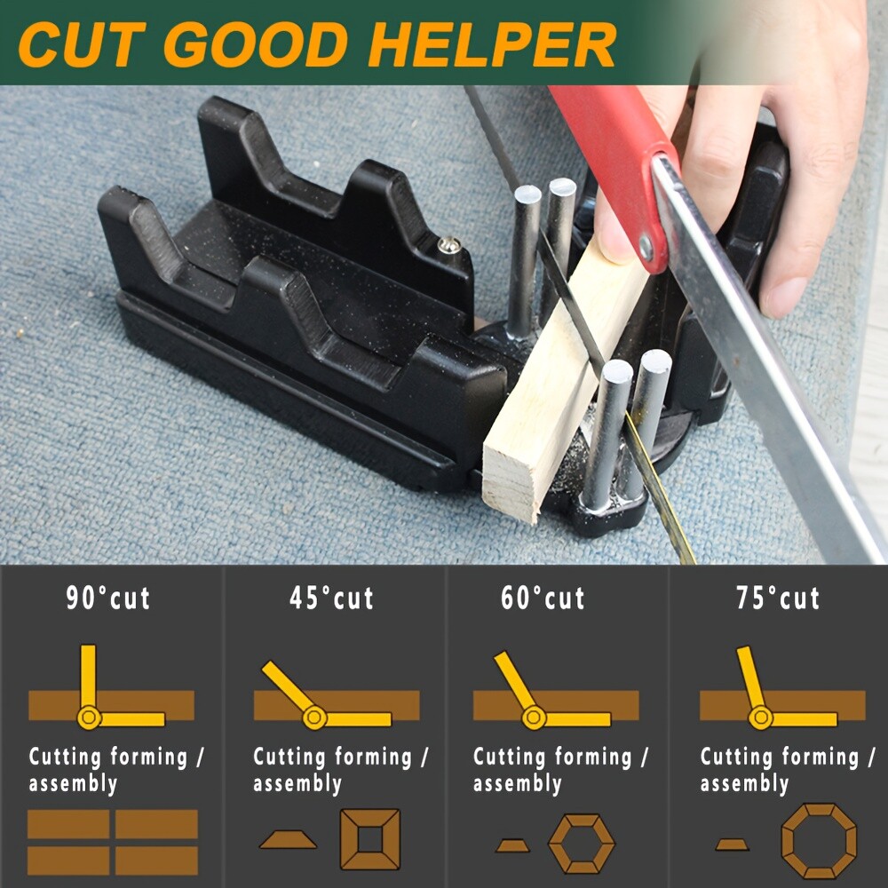 Portable 2-in-1 Miter Tool - Durable Plastic, Non-Slip Grip