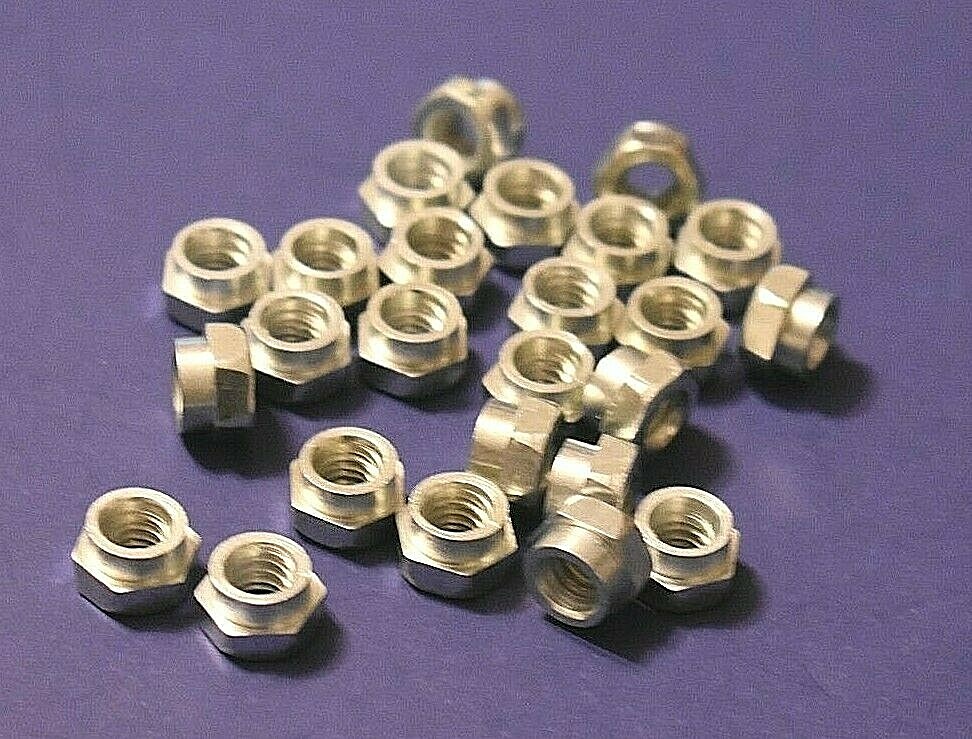 50 Battery Bolt Shouldered Nuts 1/4-20