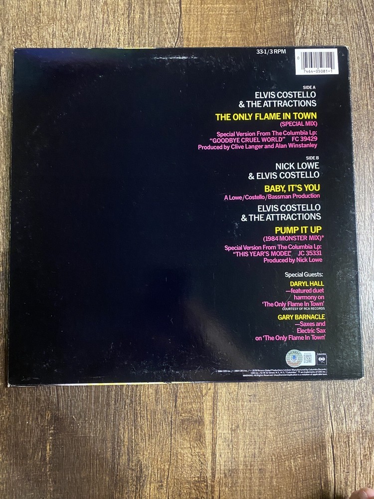 Elvis Costello signed The Only Flame in Town vinyl beckett COA authentic auto