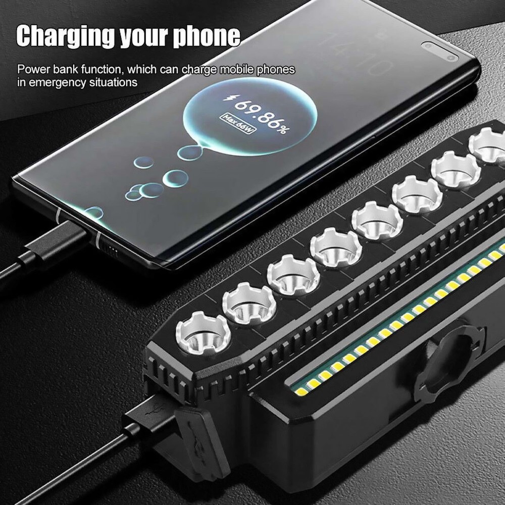 Bicycle Front Headlight Super Bright LED Bike Light Featuring 8 LED beads