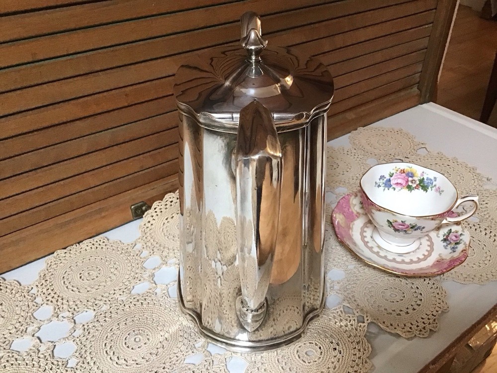 VTG Reed & Barton LARGE Hotel Silver Soldered Coffee Pot