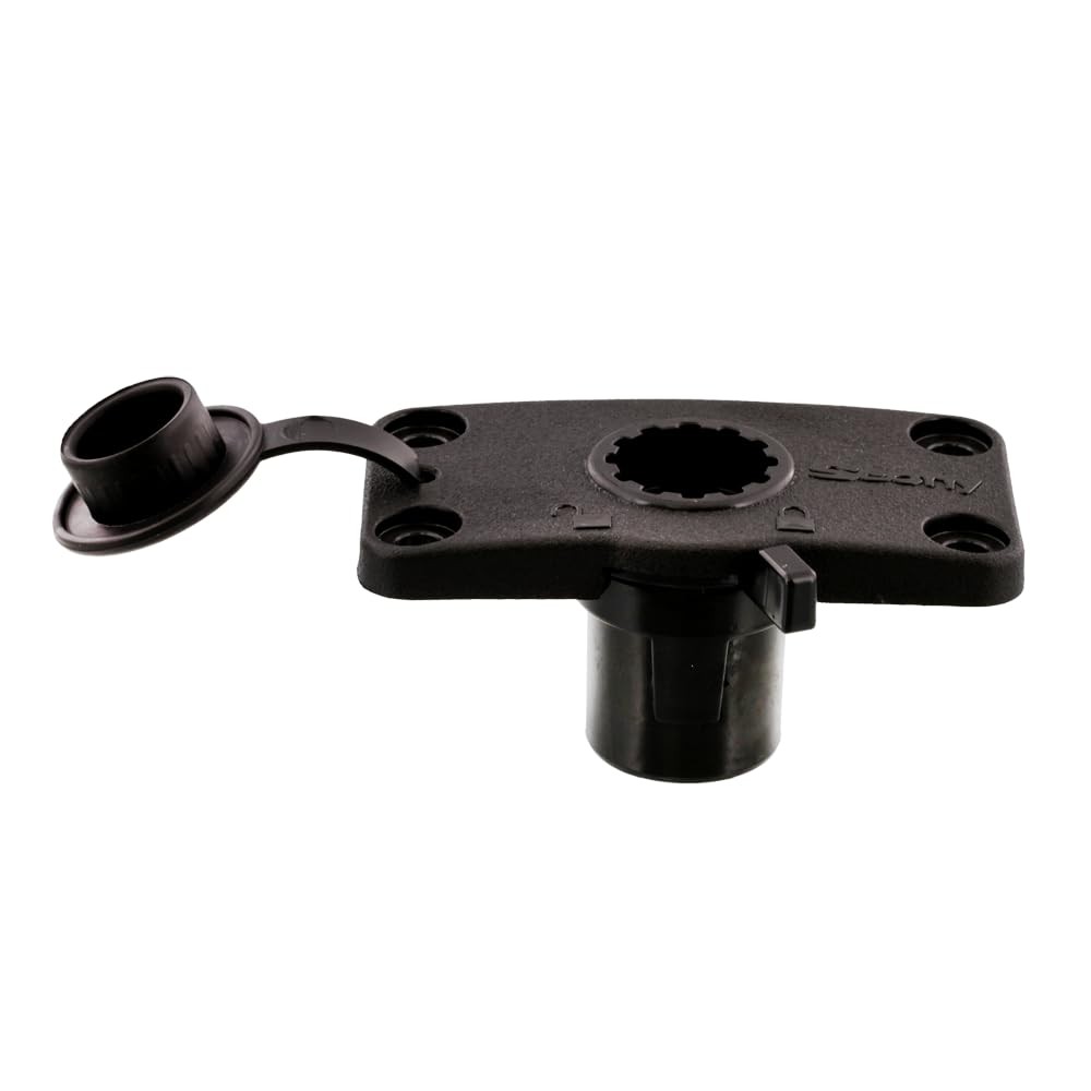 Scotty #244L-BK Locking Flush Deck Mount w/ Rain Cap (Black)