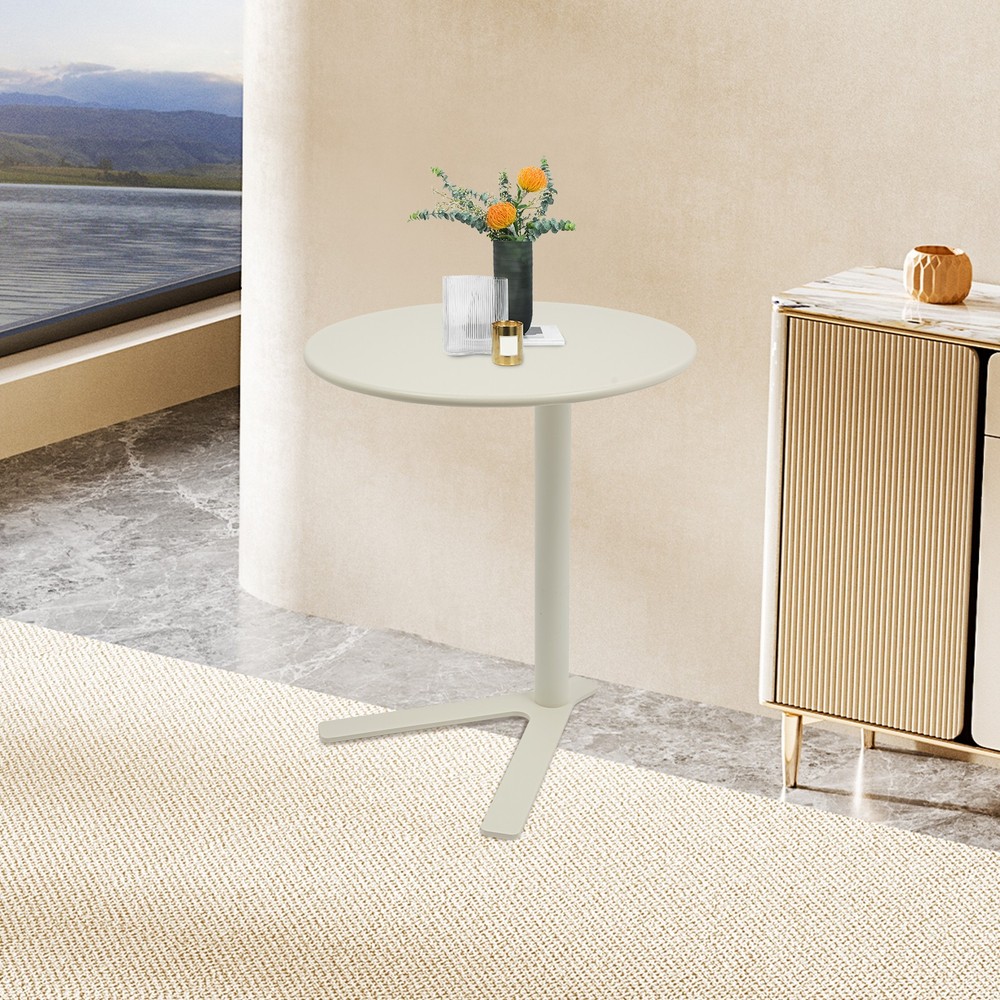 Side Table for Small Spaces, 48*56cm Couch End Table, 22in Height