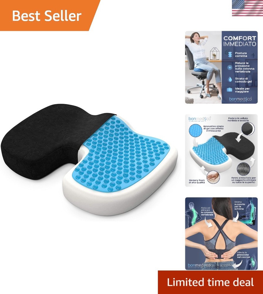 Portable Ergonomic Seat Cushion for Tailbone & Sciatica Relief – Soft & Washable