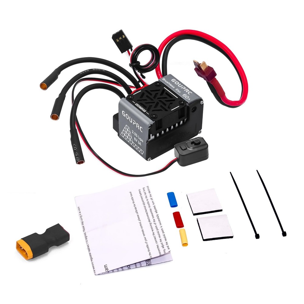 GOUPRC 60A RC Brushless ESC 23S Waterproof Electronic Speed Controller 1/10