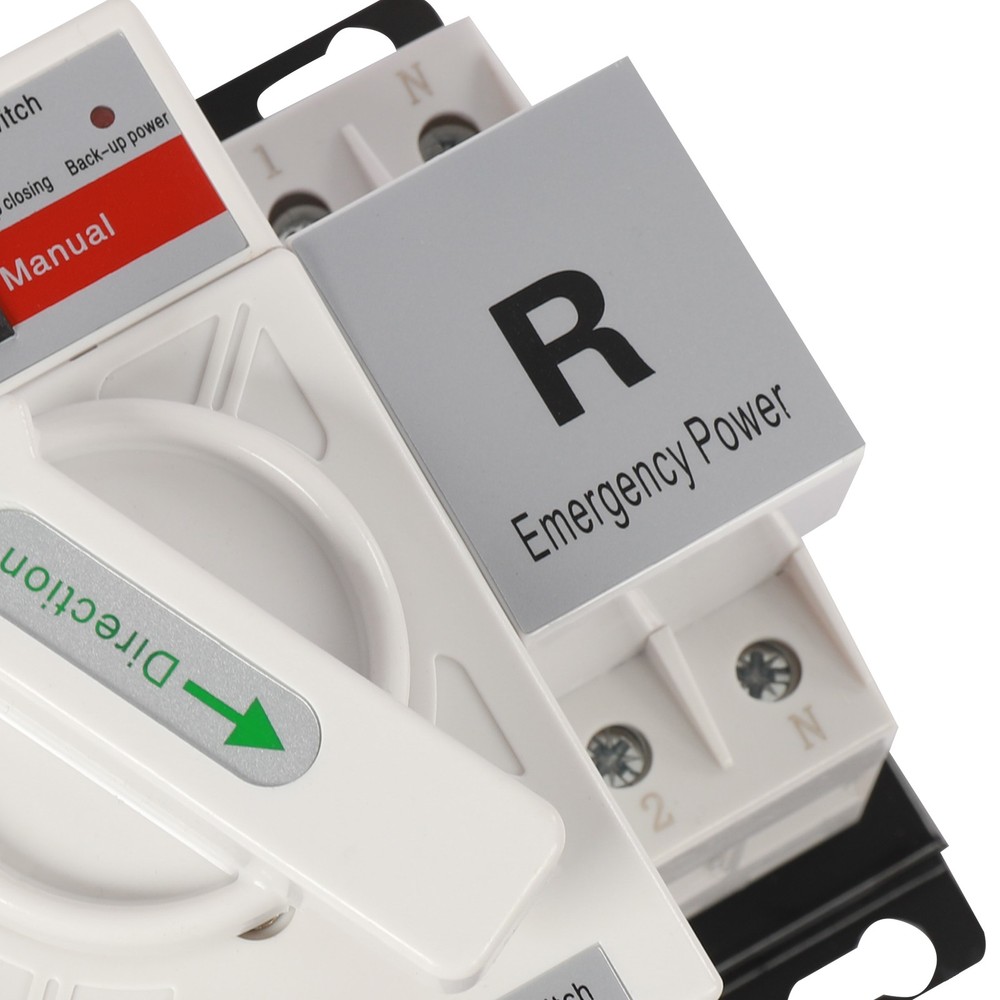 Dual Power Automatic Transfer Switch Toggle Controller - White, New