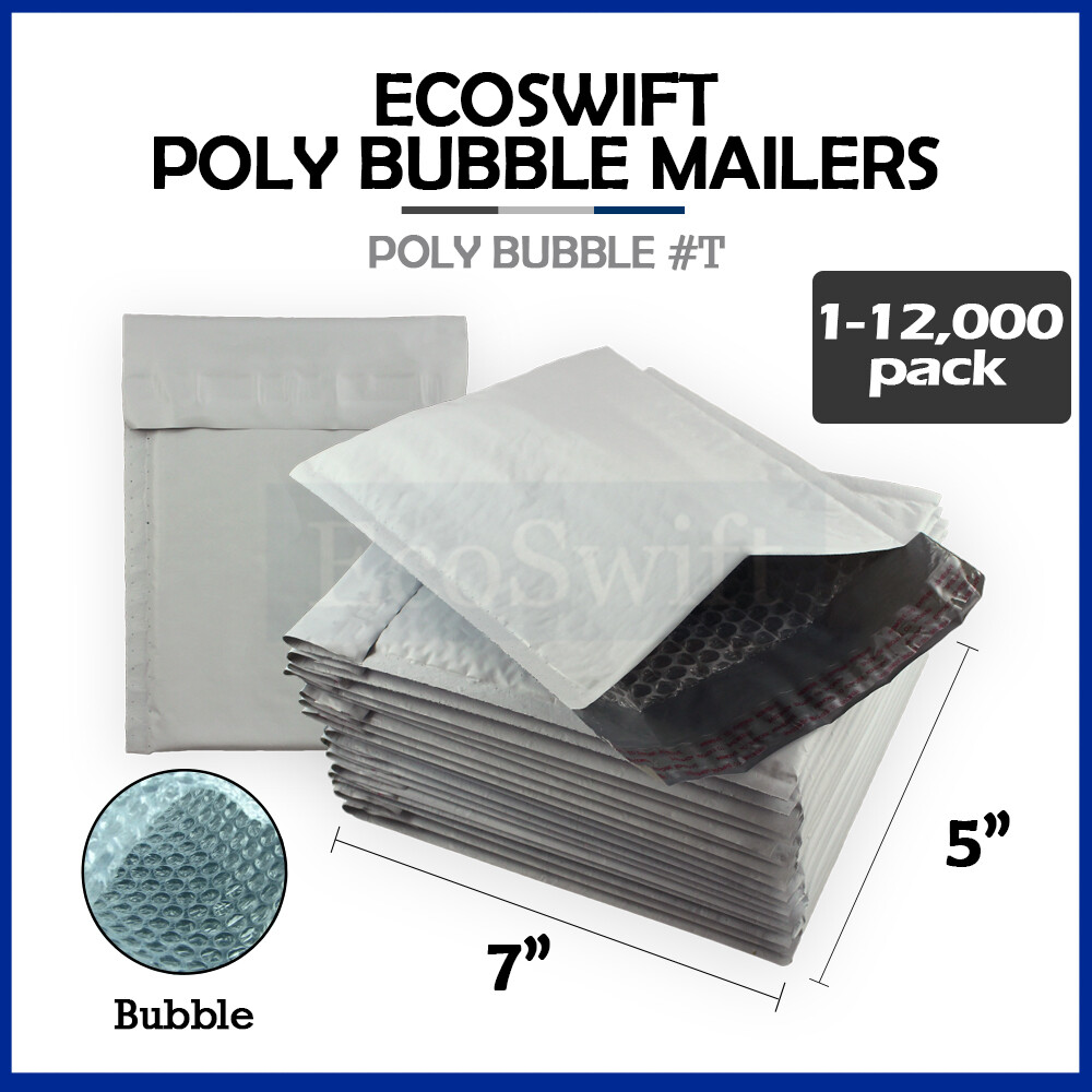 1-12000 #T 5x6 "EcoSwift" Poly Bubble Mailers Padded Shipping Envelopes 5" x 6"