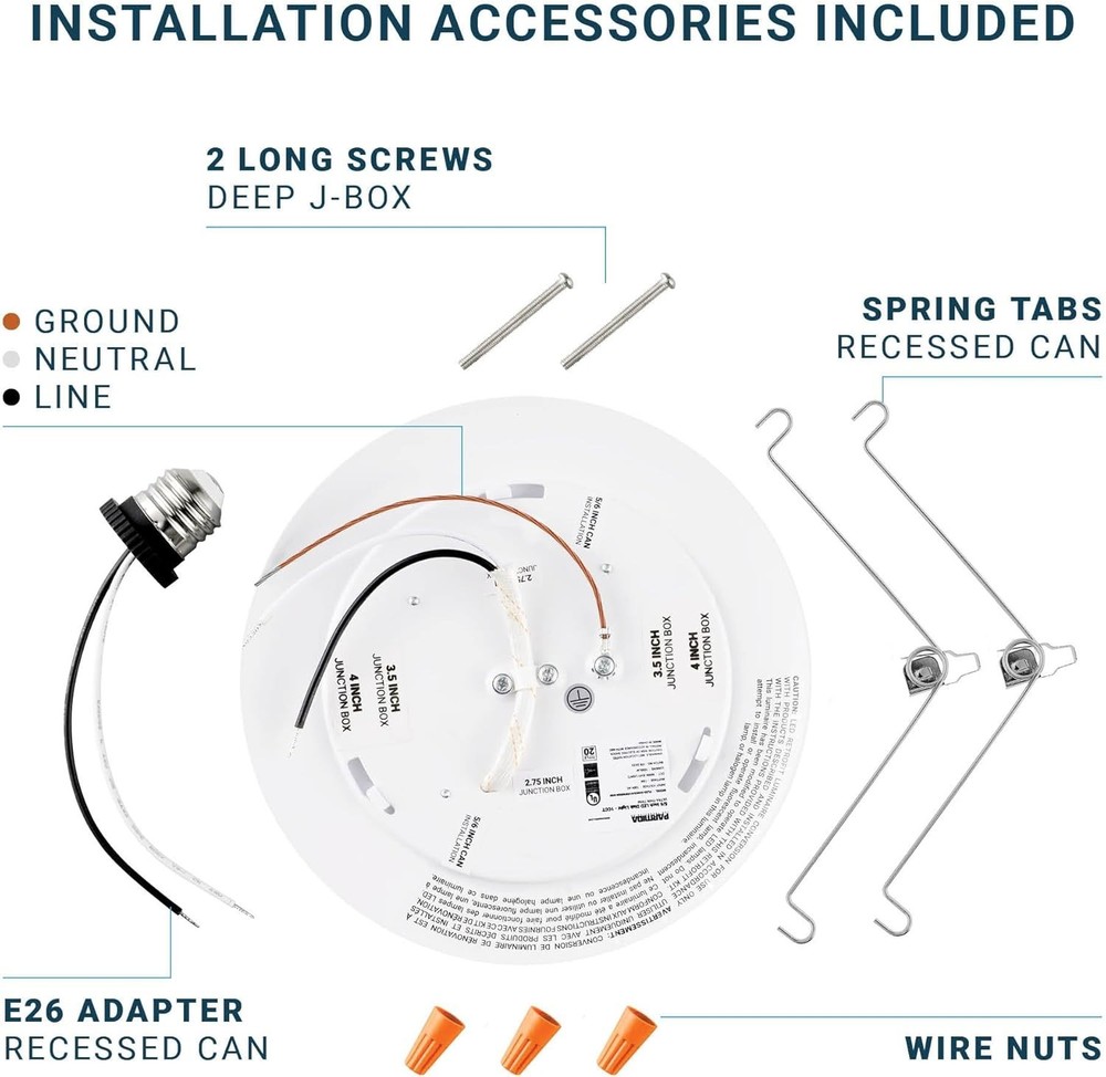 Stylish 4 Pack 15W Dimmable LED Disk Lights - Water Resistant & Easy Install