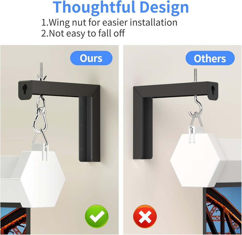 Univeral Projector Screen Wall Mount & Projector Ceiling Mount Black Bundle