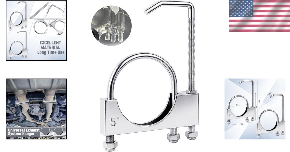 5 Inch Exhaust Hanger with Durable Clamp - 2 Pcs Universal Solution for Vehicles