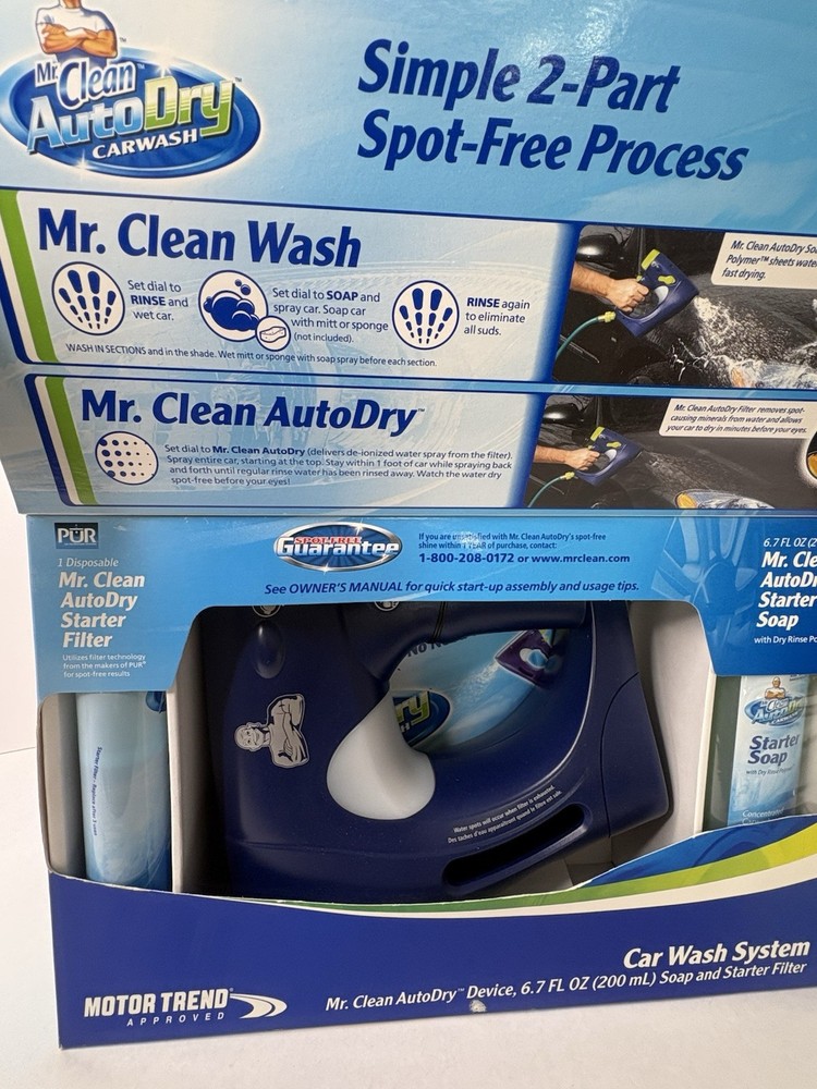 Mr Clean Auto Dry Car Wash System Starter Kit Bundle Device Soap Filter NEW