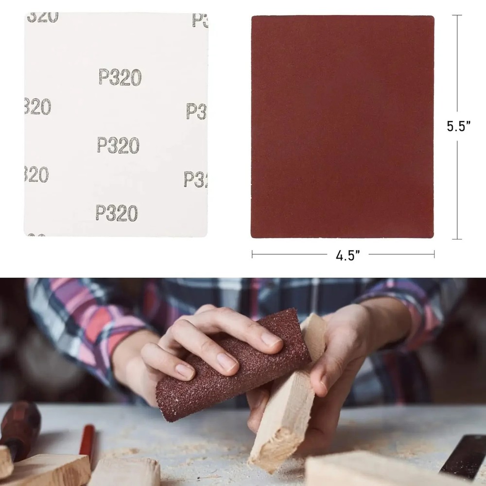 100*110MM Hook and Loop Sandpaper Kit 20Pcs 40-1000 Assorted Grit Sanding Sheets