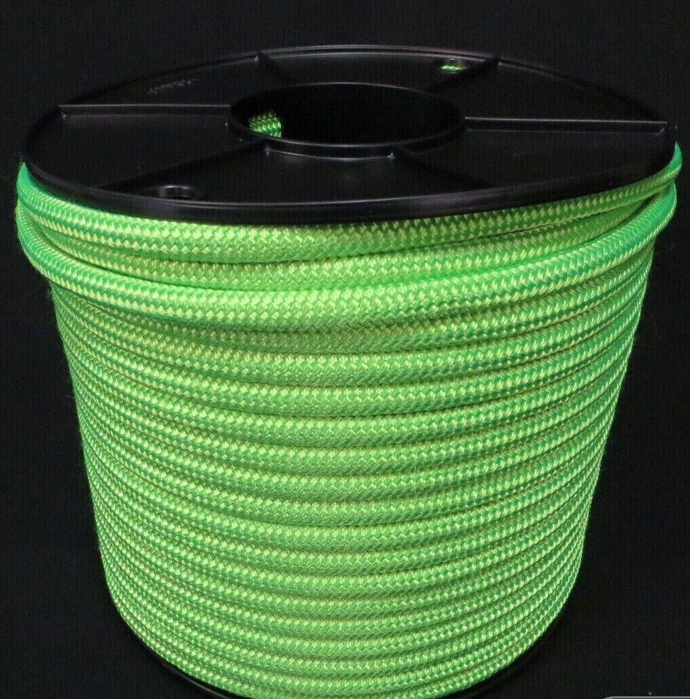 14mm 100m Polyester Rope Double Braid Fluro Arborist Lowering Tree Hi Visibility