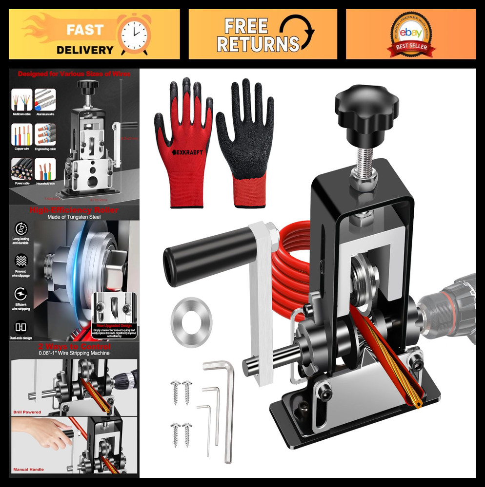 Manual Wire Stripping Machine - Copper Wire Stripper Tool, Drill Powered, Replac