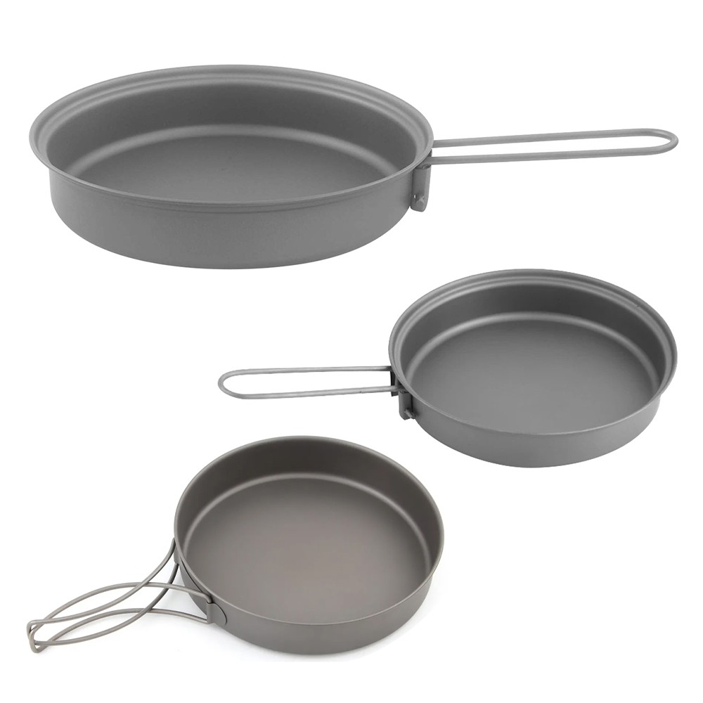 TOAKS Lightweight Titanium Frying Pan with Foldable Handle - Outdoor Camping