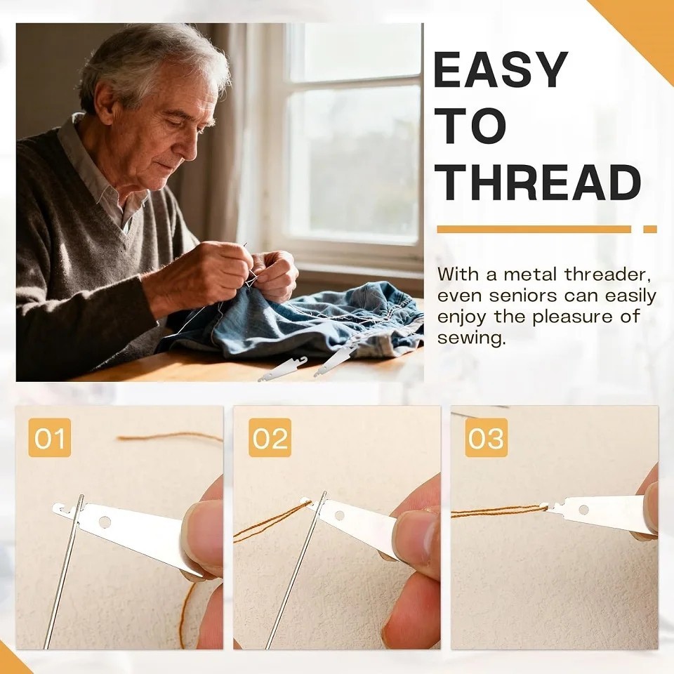 37PCS Sewing Tool Set, Needles Thread Hand Repair Tool, Portable Sewing Kit