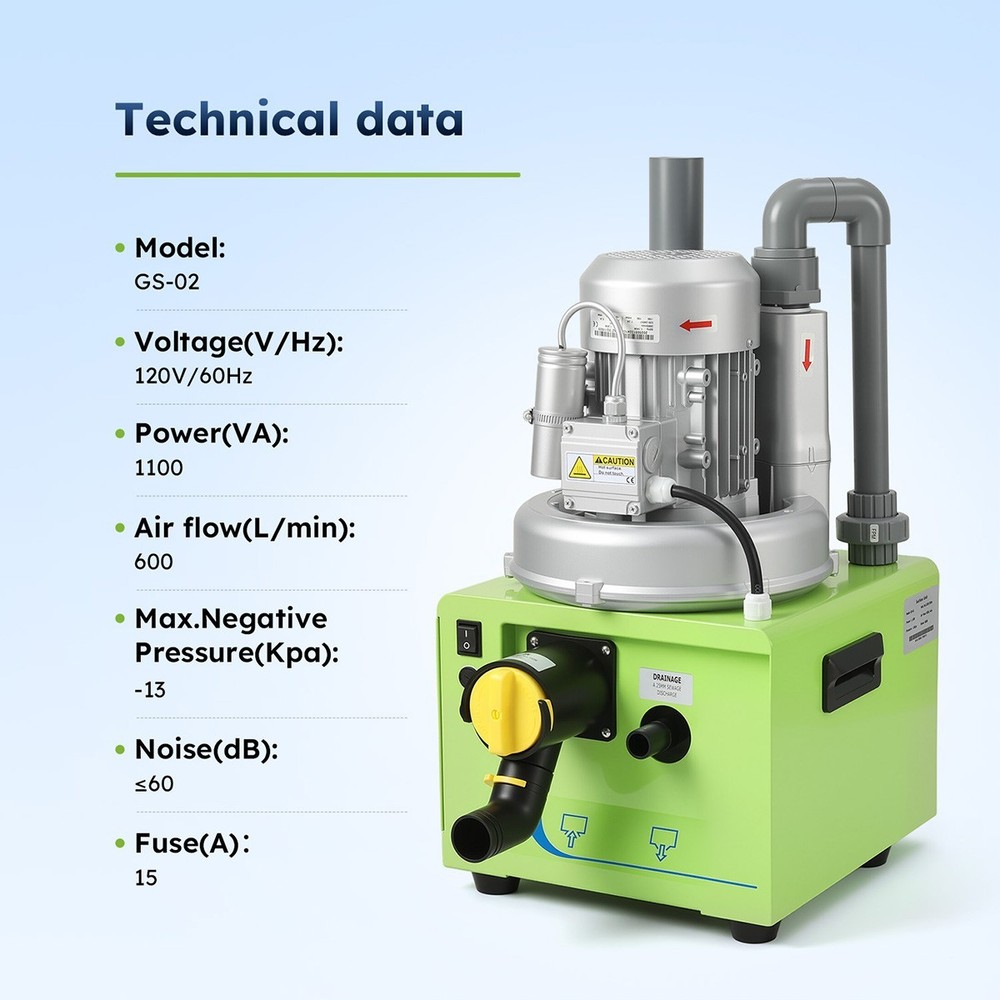 Dental Suction System Mobile Vacuum Pump Machine Unit Strong Suction 600L/min